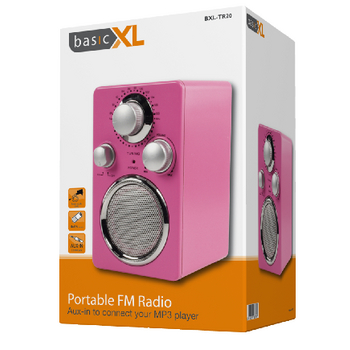 BXL-TR20 Draagbare fm radio roze Verpakking foto